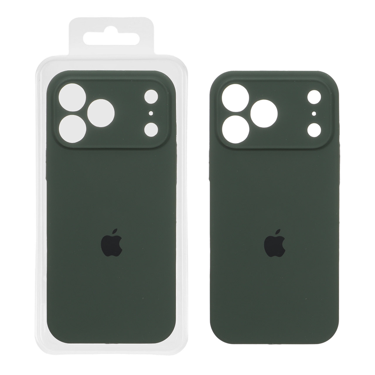 قاب سیلیکونی پاک کنی محافظ لنزدار اورجینال Apple iPhone 17 Pro Max - سبز تیره (پک اصلی)